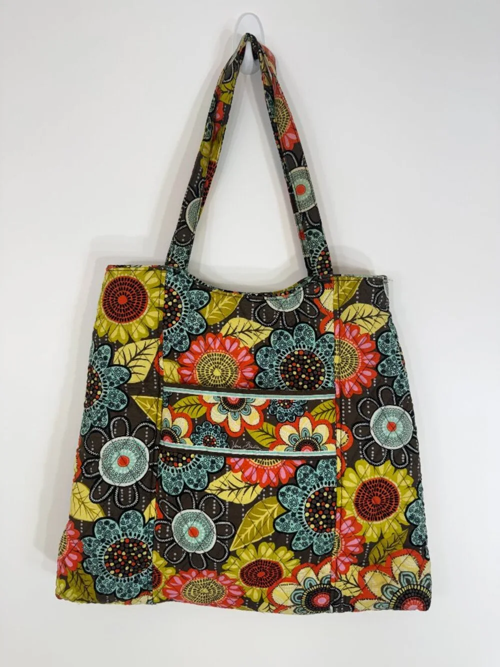 Vera Bradley Flower Shower Tote Shoulder Bag Retired Summer 2014 Floral Purse